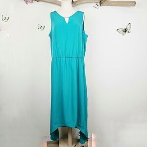 Cassandra turquoise hi-lo maxi dress